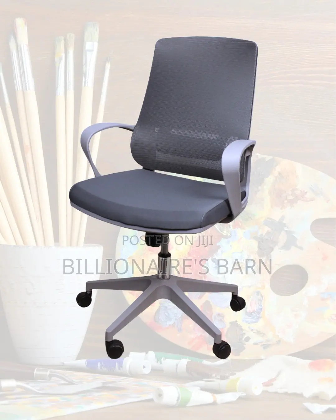 Grey Ergonomic Mesh Office Chair (Plush) — Restocked!