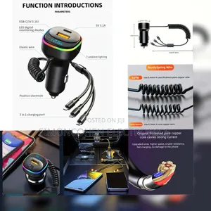 3 In 1 Car Usb Charger