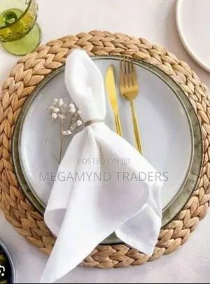 6pc White Cloth Napkins
