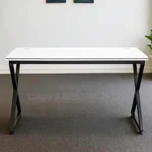 Modern Study Table With Metal Base