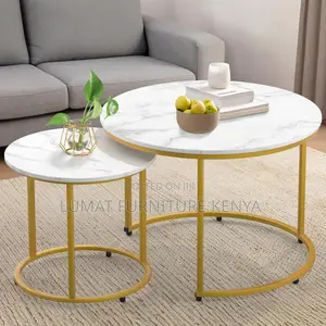 Contemporary 2-Piece Marble Table Set