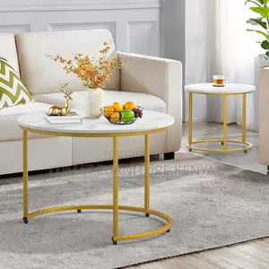Contemporary 2-Piece Marble Table Set