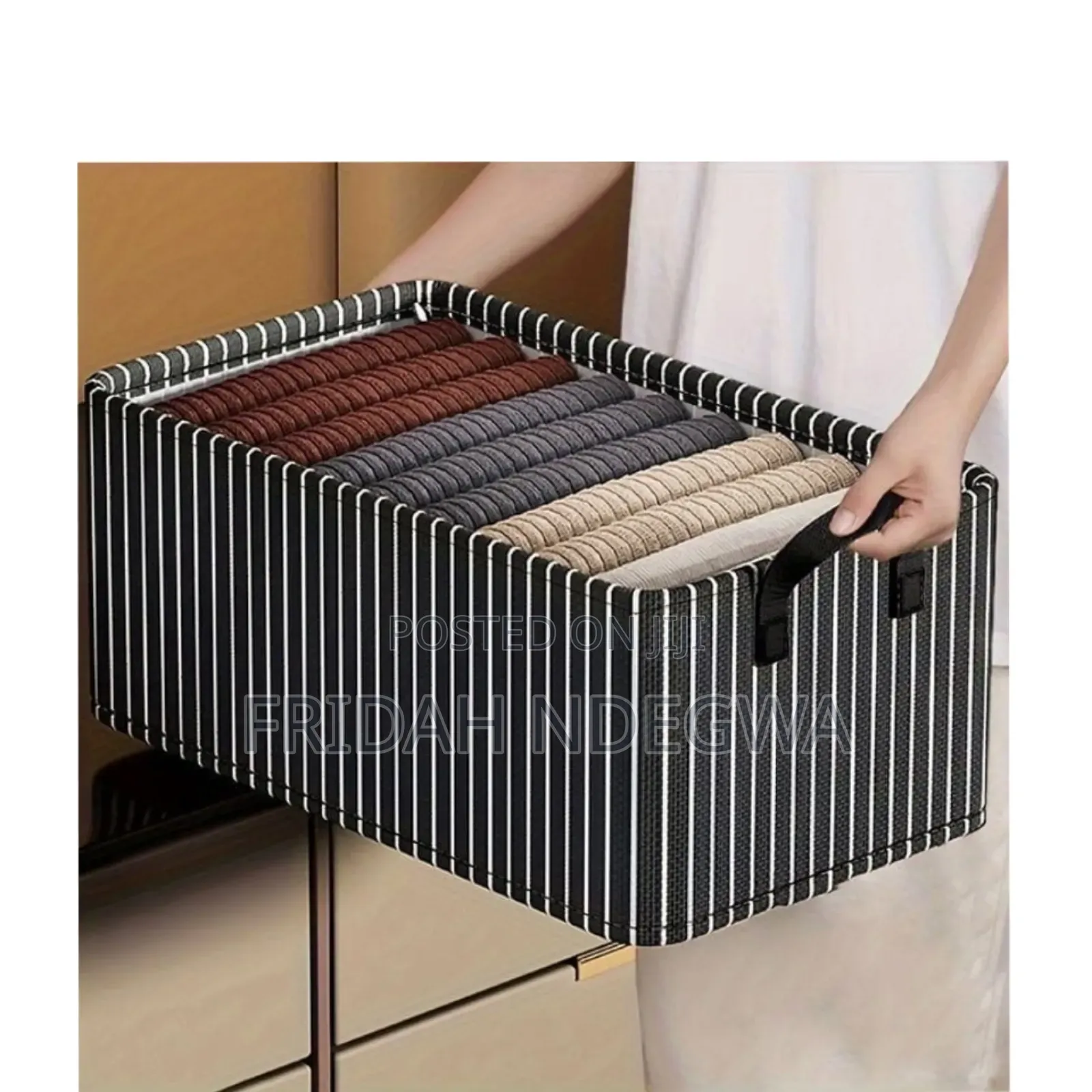 Stripped Fabric Closet Organizer