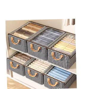 Collapsible Checked Closet Organizer With Cover
