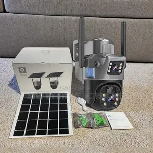V380 Pro Solar CCTV Camera 4g Sim With 2 Lens, 8w Solar Panel