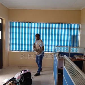 Elegant Blue Slats of Vertical Blinds Blinders