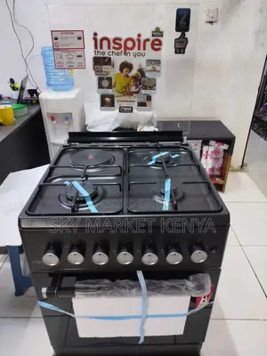 Mika Brand New Standing Cooker 3 Gas + 1 Electric Hot Plate Black