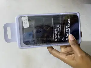 Savnika View Flip Case Compatible With Oppo A74 4g Clear Mirror Flip