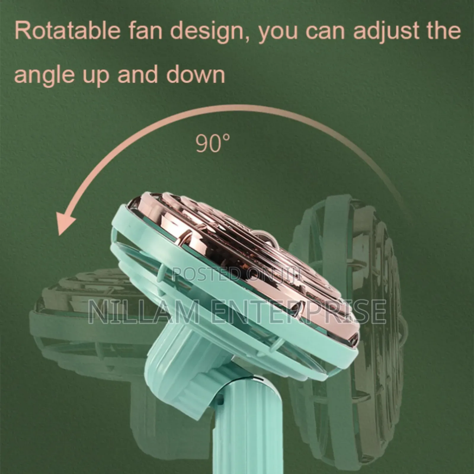 *Small Retro Handheld Desktop Rotatable Fan
