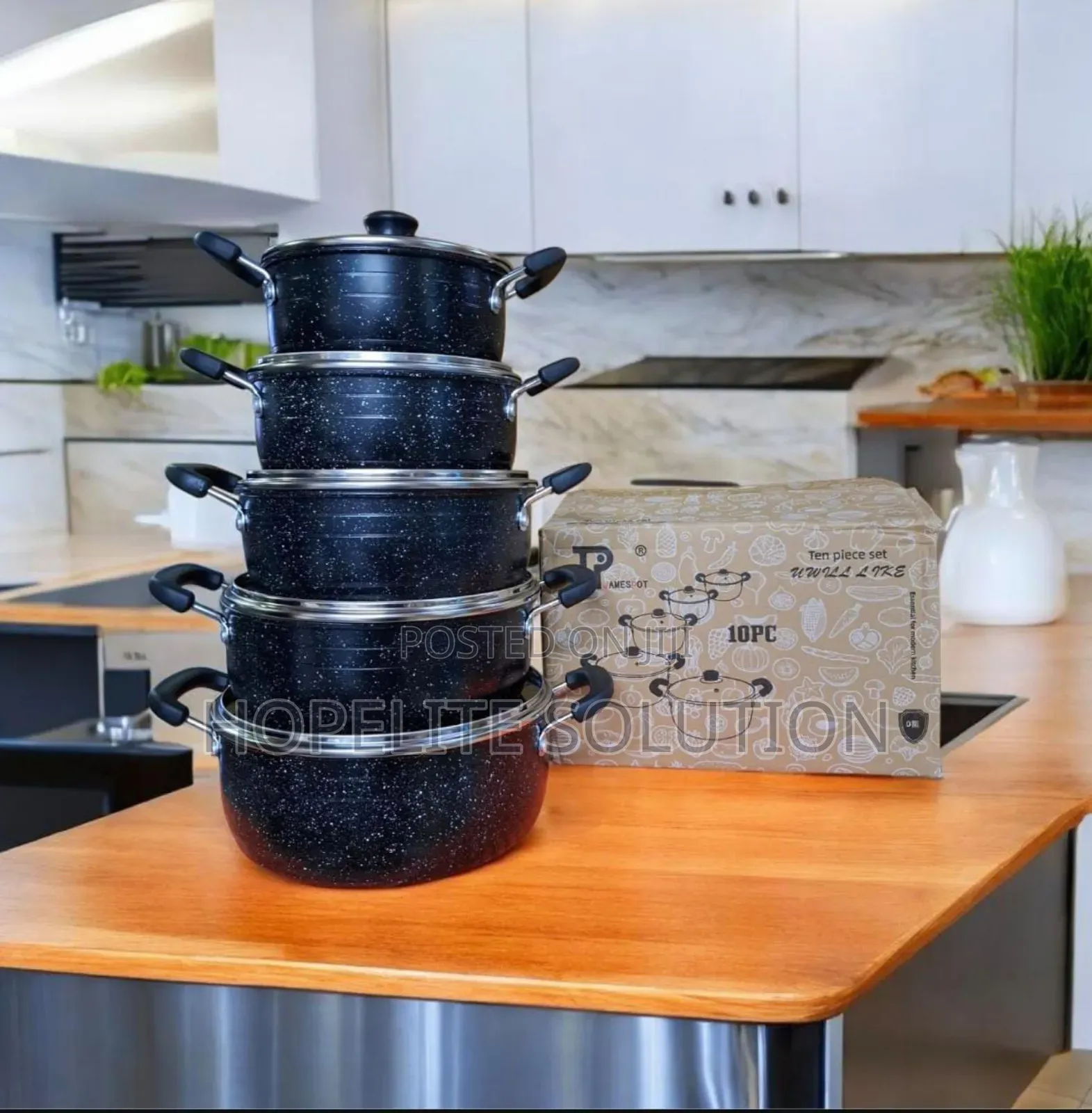 Jp 10 PCS Granite Nonstick Cookware Pots