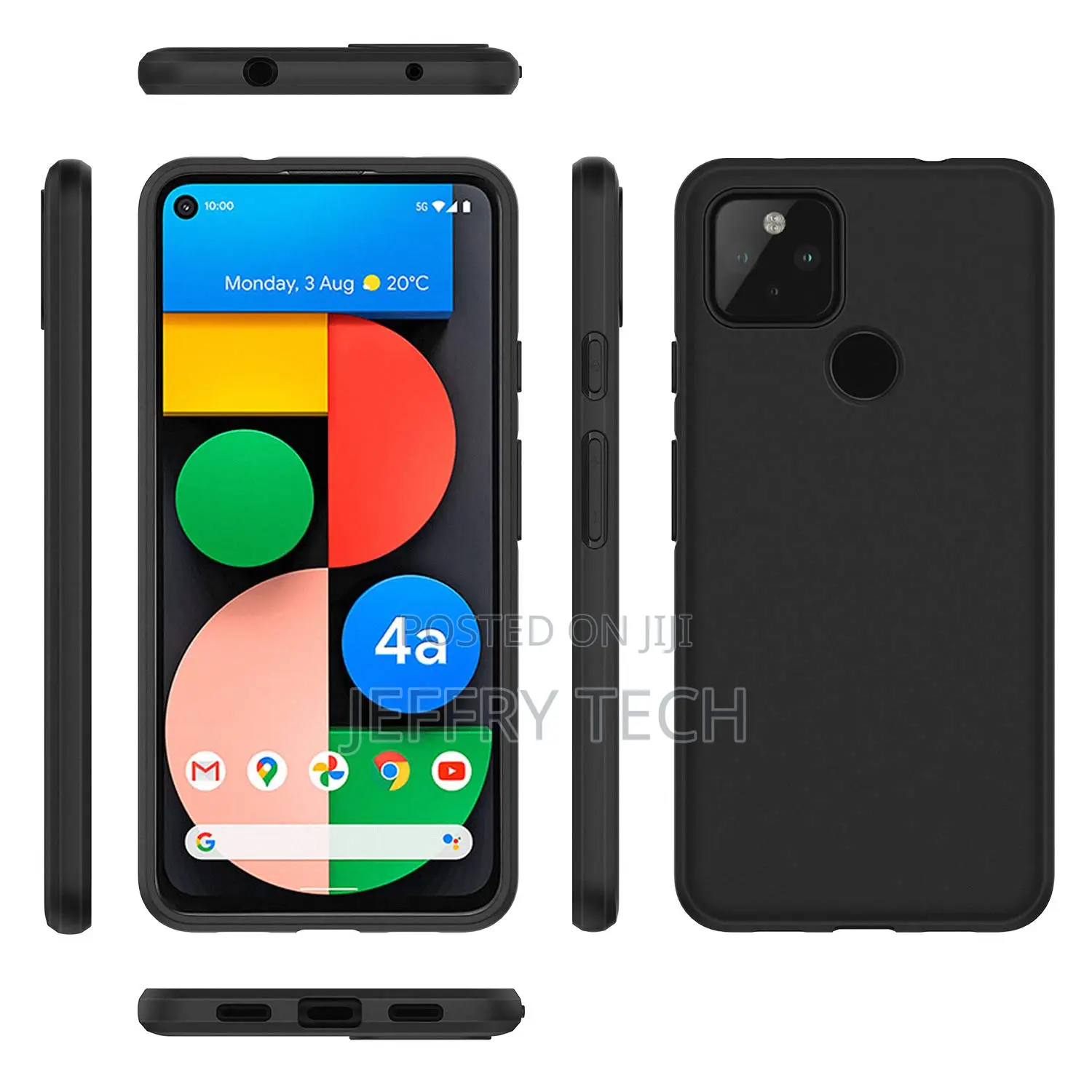 Soft Flexible Candy Case Back Case Cover for Google Pixel 4a - Black