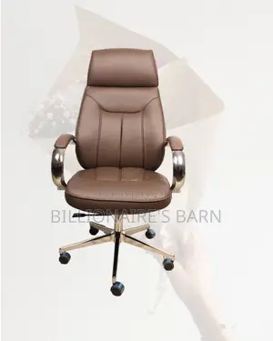 Brown Executive Leather Office Chair | Breathable Adjustable Height