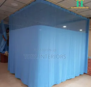 Blue Vertical Hospital Curtains for Patient Privacy