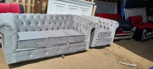 4-Seater Grey Chester Sofa - Pay on Delivery