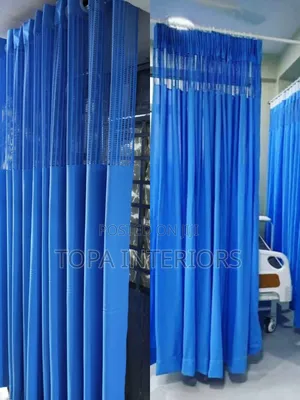 Free Air Floor Top Mesh Sky Blue Hospital Privacy Curtains