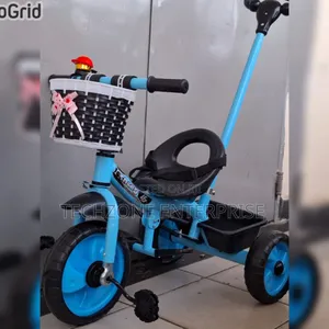 Baby Tricycle With Push Handle and Storage Basket 
