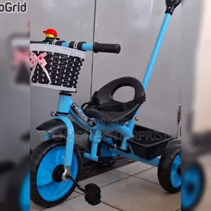 Baby Tricycle With Push Handle and Storage Basket With Stylish Color 