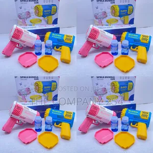 2 in 1 Bubble Gun. Colours: Blue and Pink 2 Pieces in a Box
