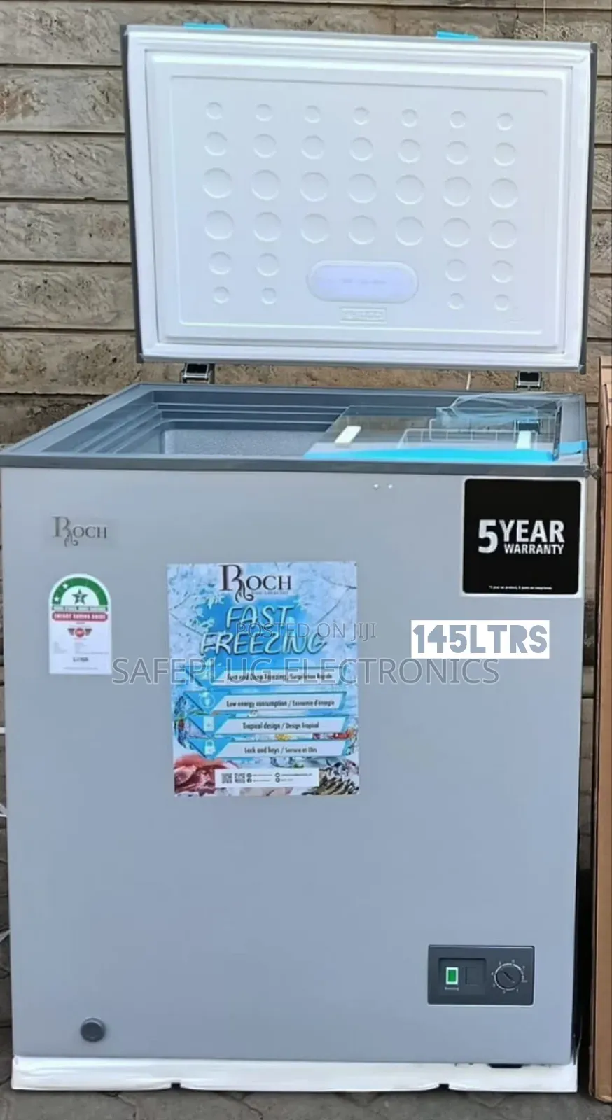145 Litres Roch Deep Chest Freezer - RCF-200-K-B Model