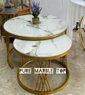 Modern Luxury 2-in-1 Pure Marble Nesting Coffee Table Set