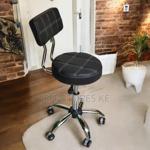 Adjustable Strong Black Silver Pedicure Stool With Backrest