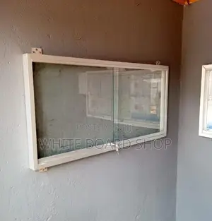 Wall Mounted Sliding Glass Notice Board 120cm X 60cm (4ft X 2ft)