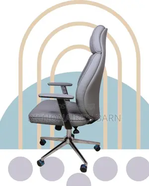Grey Executive Leather Office Chair (Durable) — Moving Fast