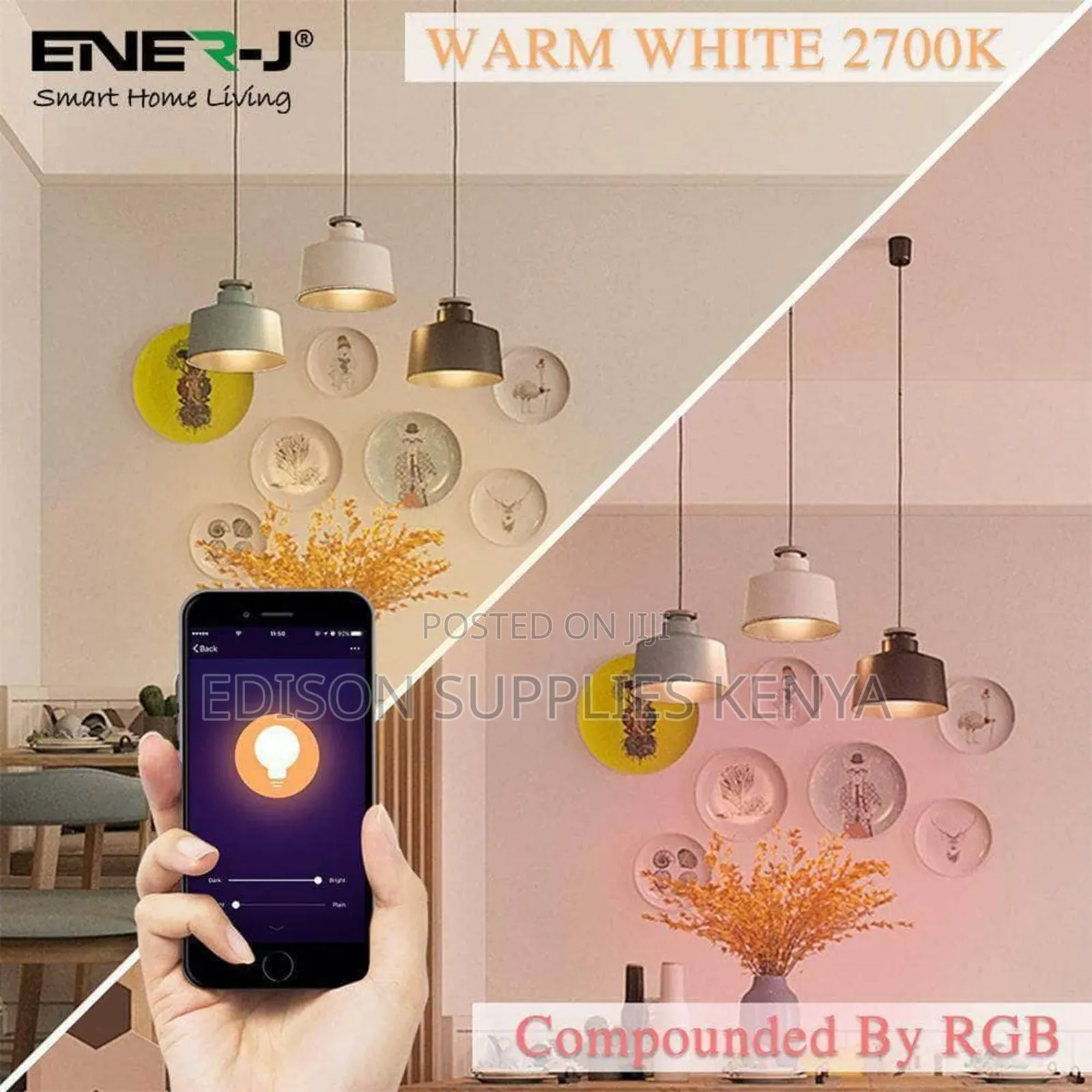 Wifi Smart Bulb 15 Watts Google App Voice Smart Multicolour Smartphone