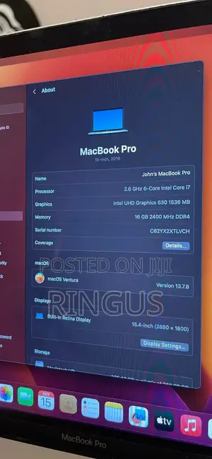 Laptop Apple MacBook Pro 2016 16GB Intel Core I7 SSD 512GB