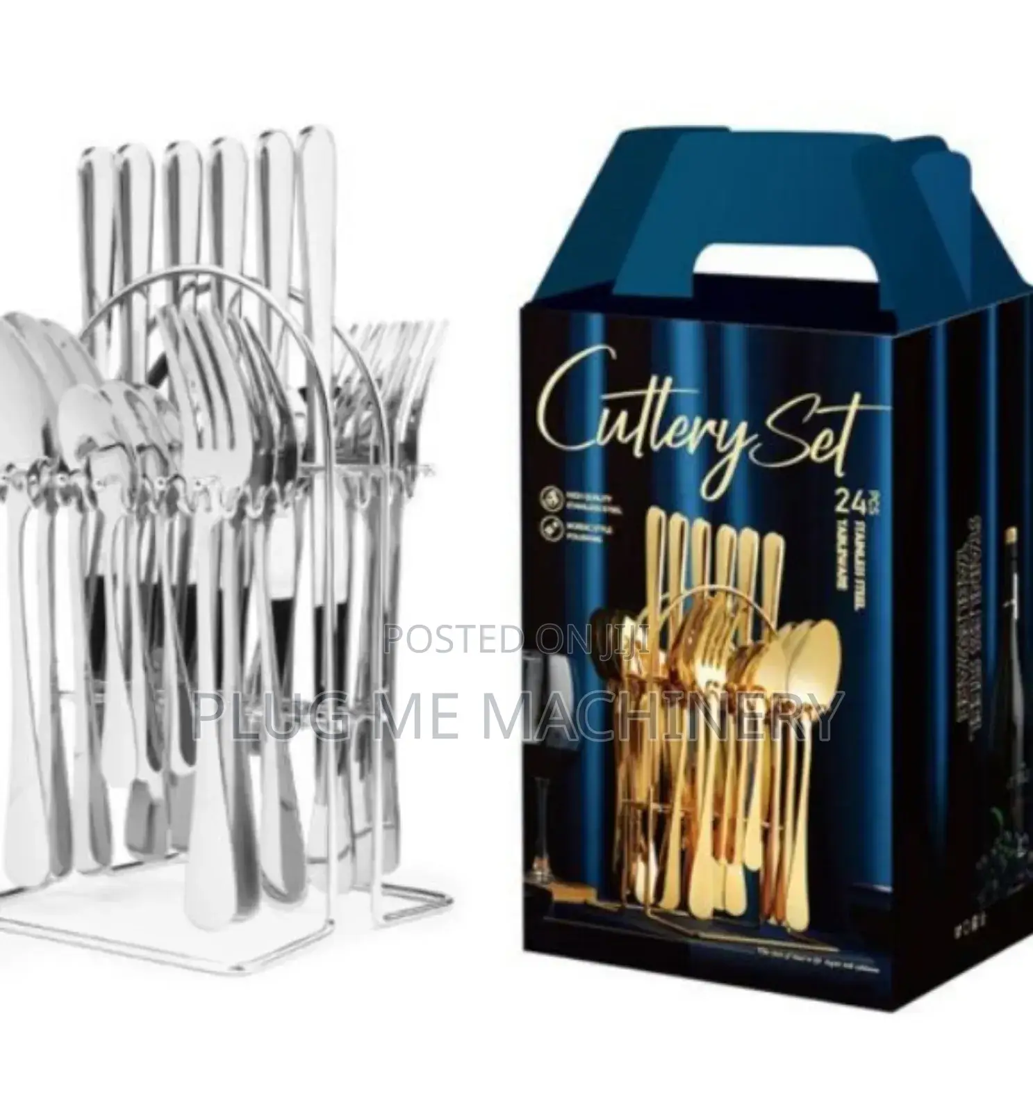 *24pc Cutlery Set (Silver Colour*
 All Metallic Silver Colour