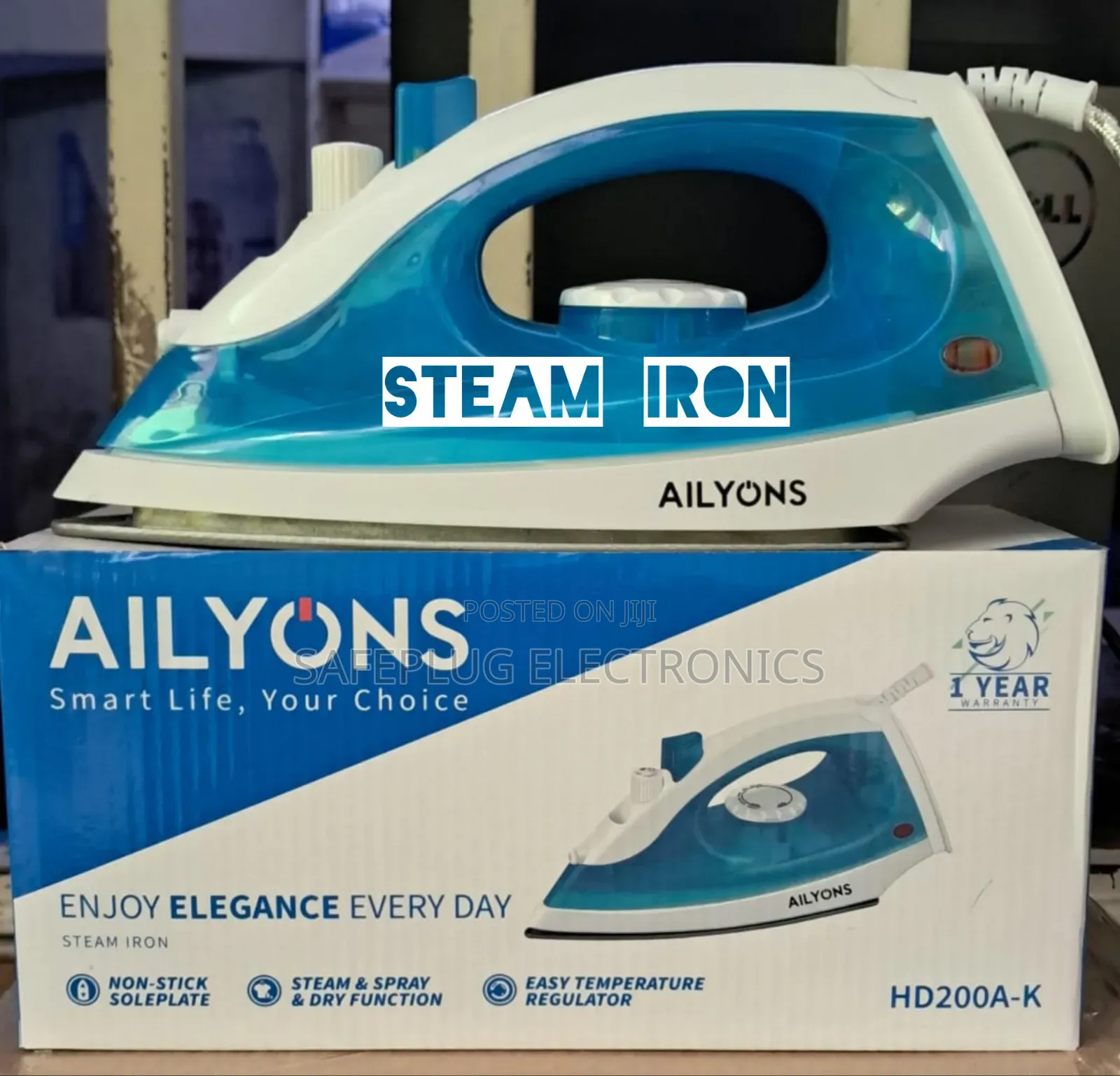 Ailyons Steam Spray/ Dry Function Iron Box - Non-Stick