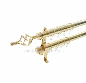Gold 2m Double Curtain Rod Quality Rods