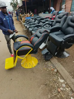 Adjusted Yellow Barber Chairs