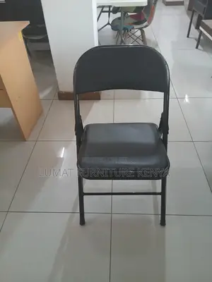 Black Leather Foldable Chair