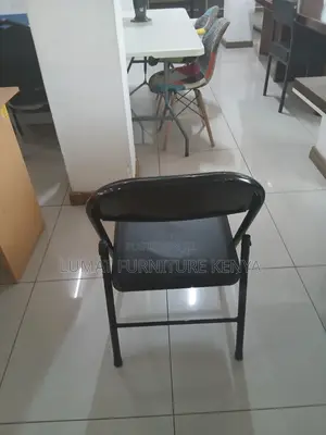 Black Leather Foldable Chair