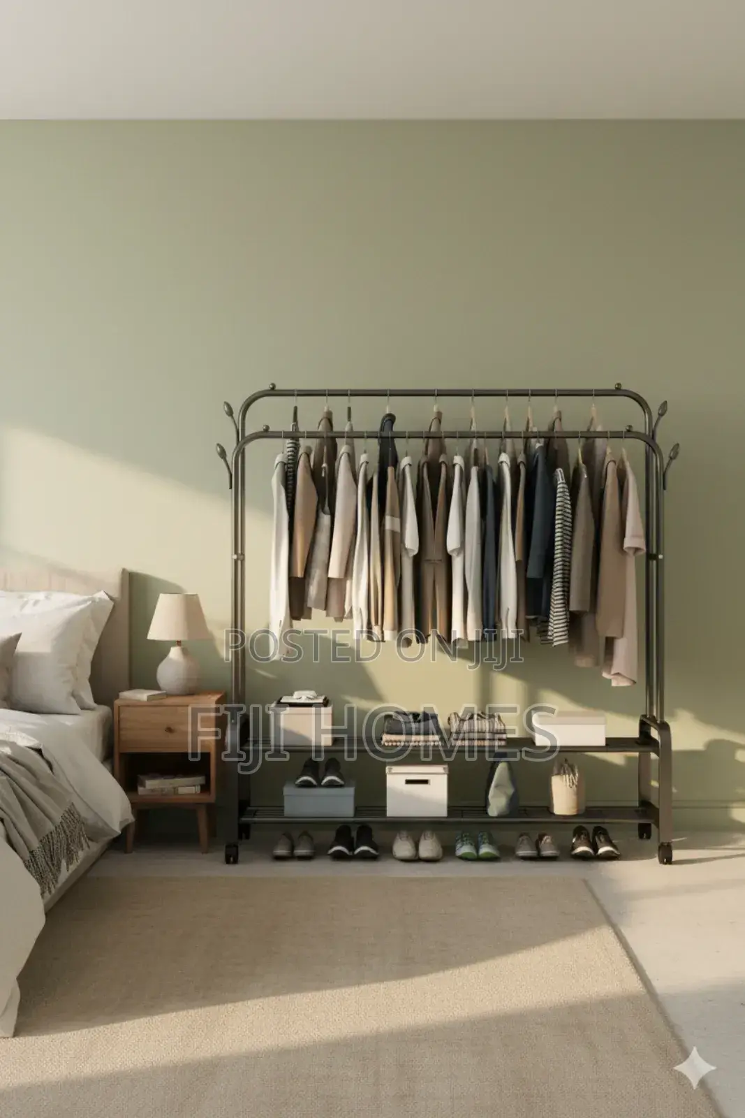 Advanced Double Layer Cloth Rack – Floor Standing Clothes Hanger