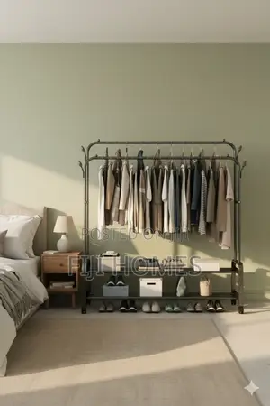 Advanced Double Layer Cloth Rack – Floor Standing Clothes Hanger