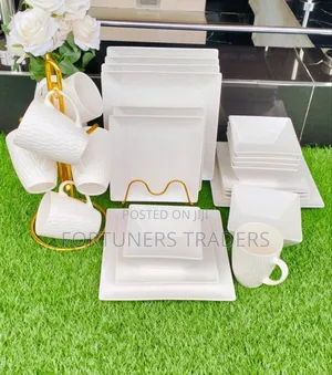 White Square Dinner Set 24pcs