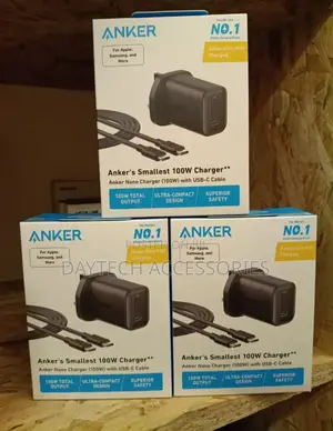 Anker Nano Charger 100w With 6ft Usb-C Cable - Black.