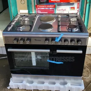 Ramtons 4gas + 2 Electric 90x60 Inox Cooker-(Rf/498) + Free Delivery