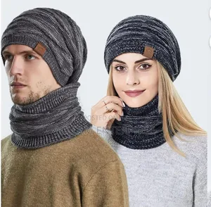 2pcs/Set Adults Neck Warmer Hat