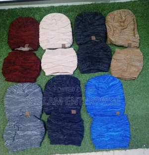 2pcs/Set Adults Neck Warmer Hat