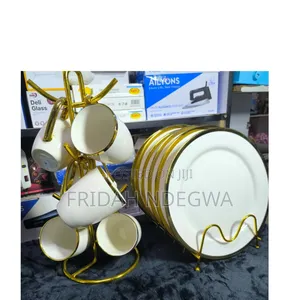 12pc White Gold Dinner Set
