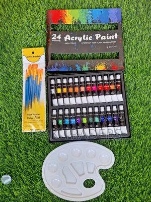 24pcs Acrylic Paint With Brushes