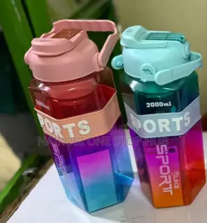 Large Capacity Gradient Sports Bottle 3in1