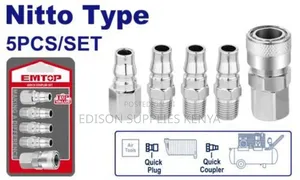 Air Compressor Quick Couplers And Plugs Set Nitto Type 5 Pcs Emtop