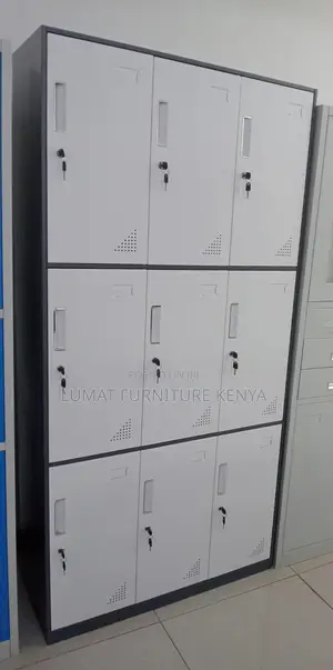 9-Door Metallic Locker Cabinet