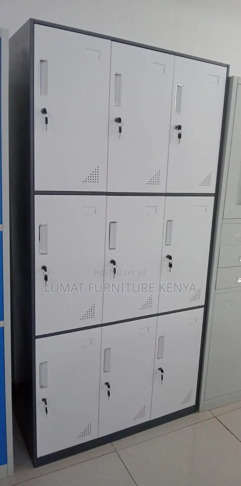 9-Door Metallic Locker Cabinet
