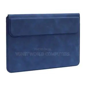 Macbook Leather Laptop Sleeve Built in Folding Stand, Magnetic Closure