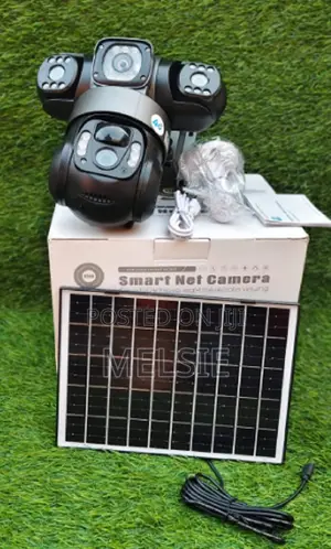 V380 4g Triple Lens Floodlight Solar PTZ Camera Clear Video Recording.